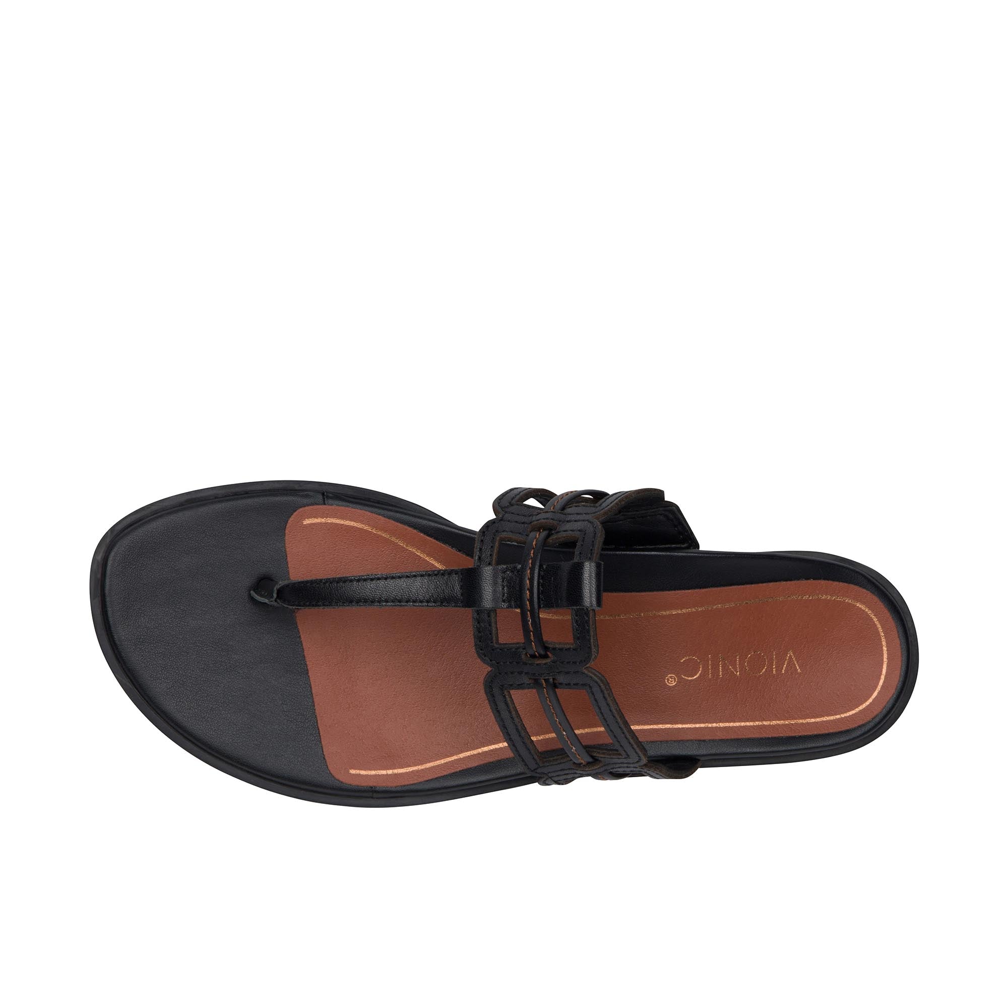 Vionic Womens Alvana Toe Post Sandal Black