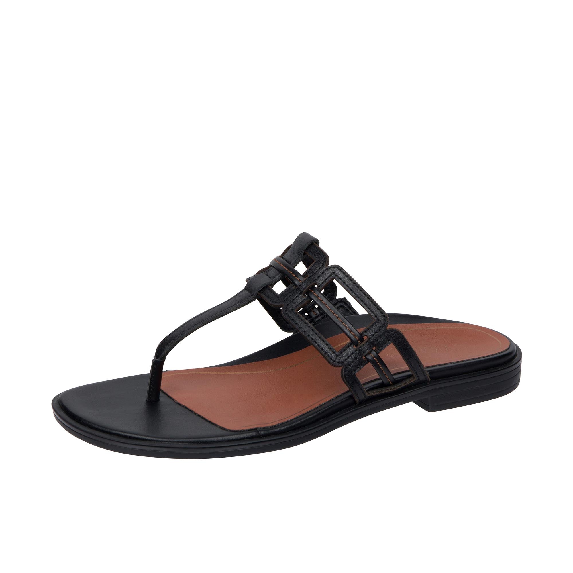 Vionic Womens Alvana Toe Post Sandal Black