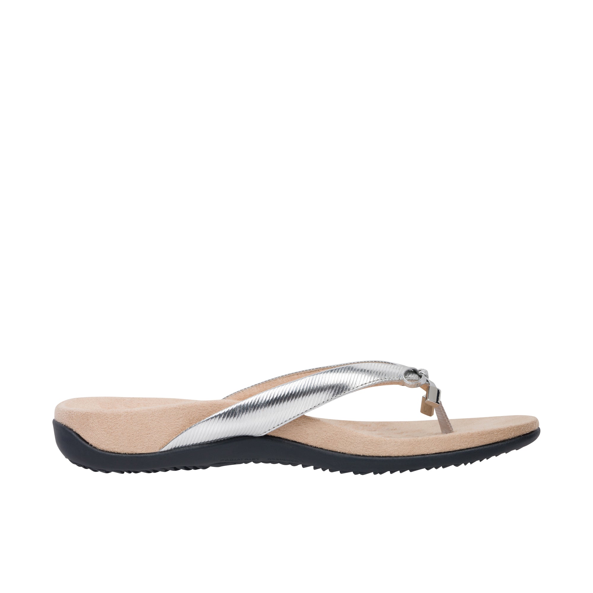 Vionic Womens Bella Toe Post Sandal Aluminum