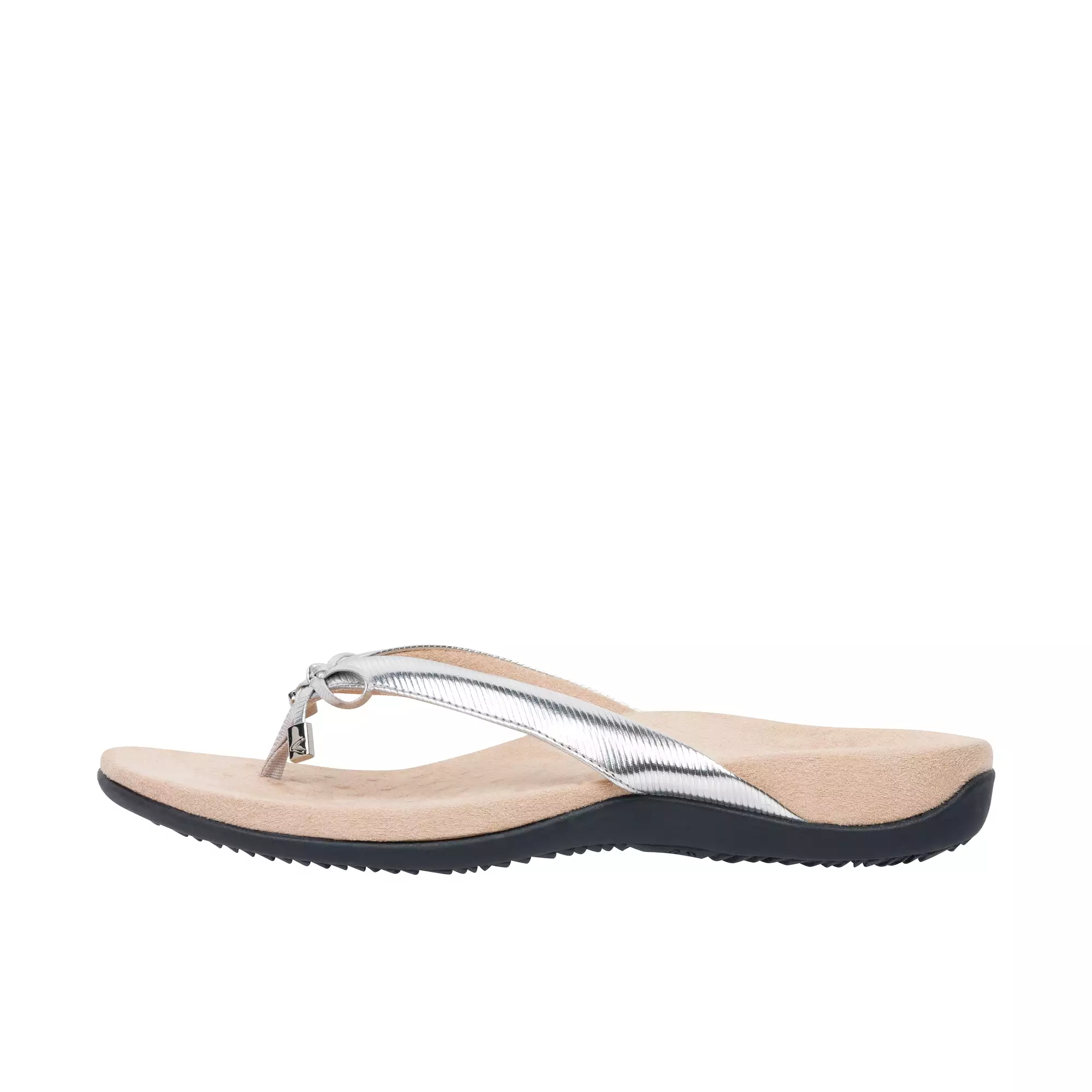 Vionic Womens Bella Toe Post Sandal Aluminum