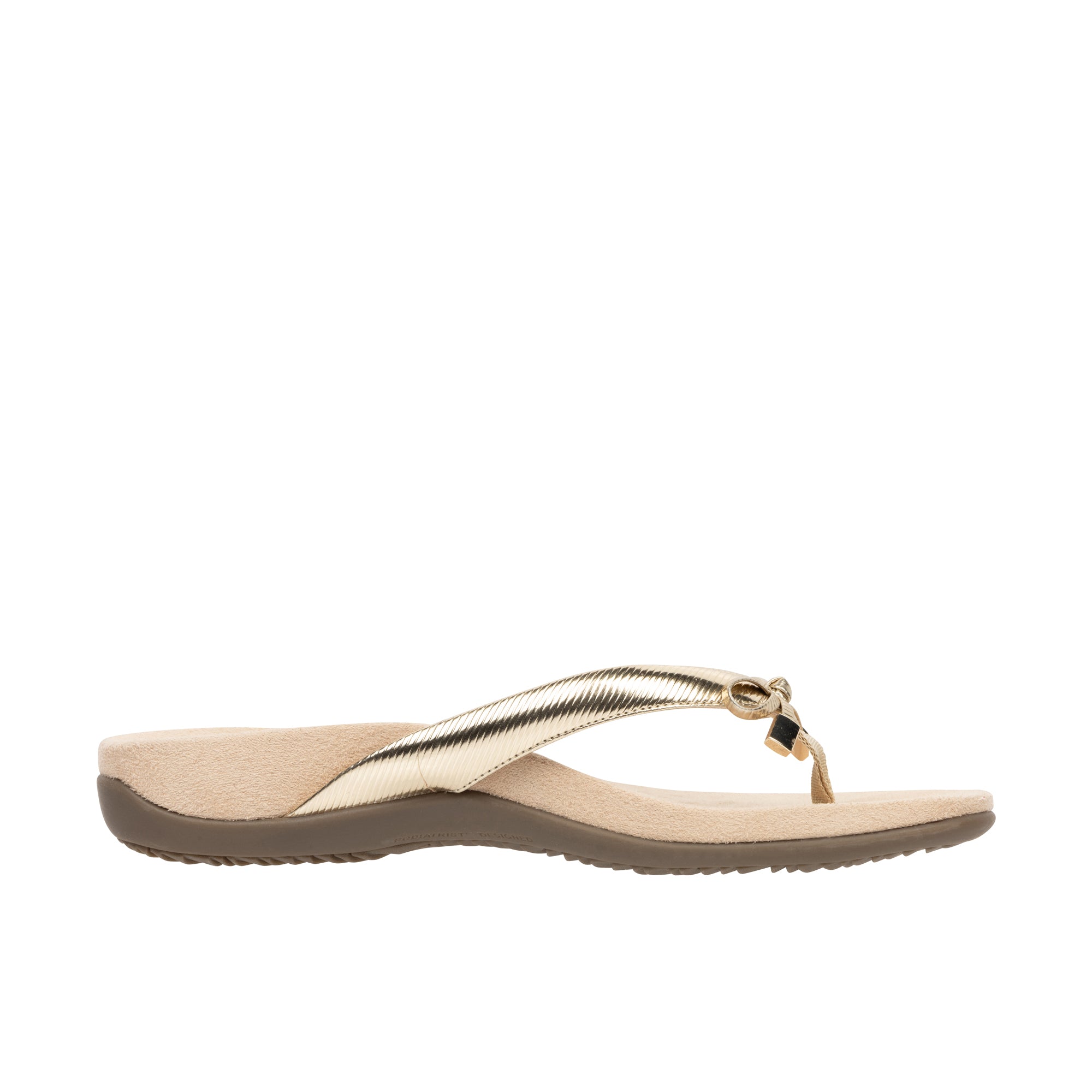 Vionic Womens Bella Toe Post Sandal Gold