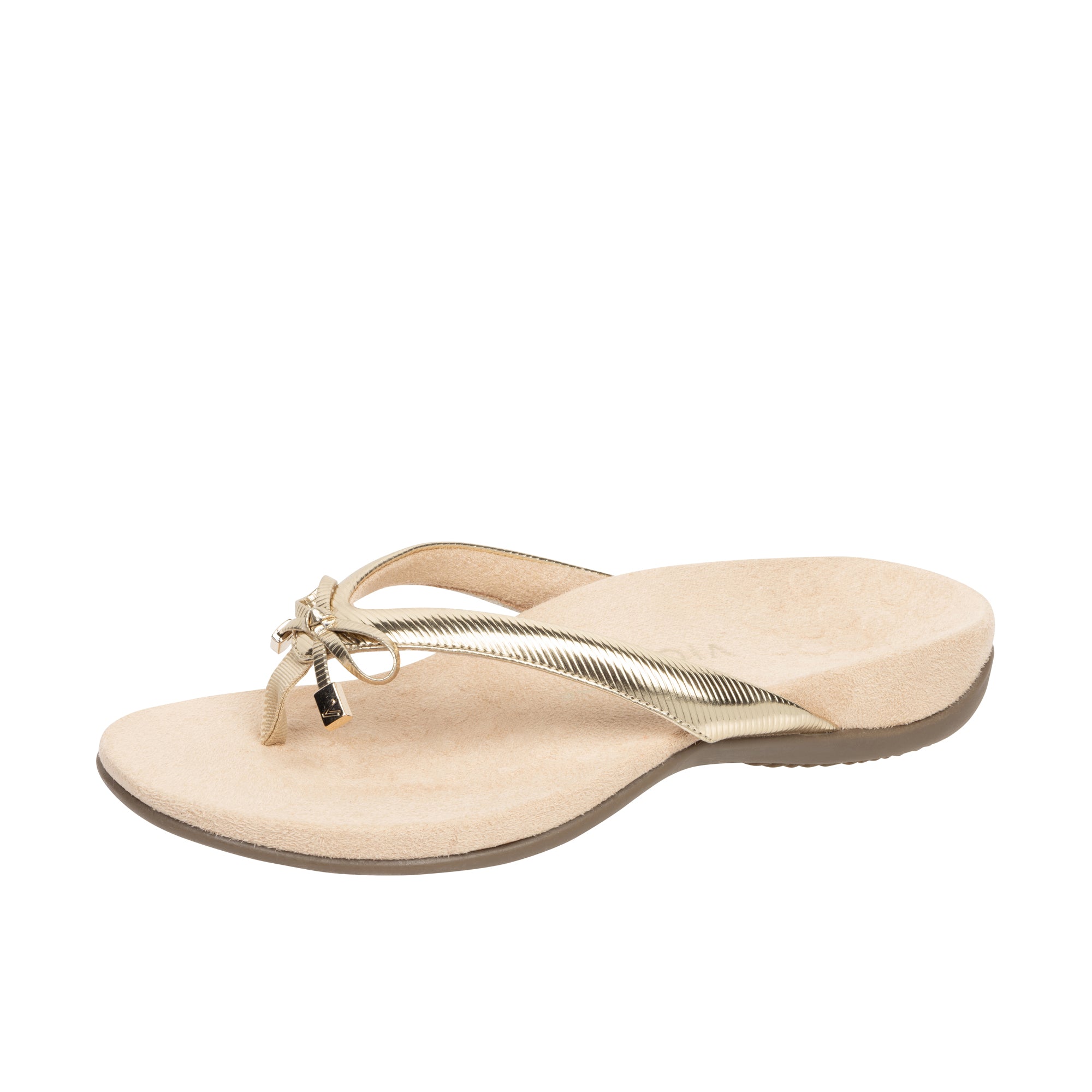 Vionic Womens Bella Toe Post Sandal Gold