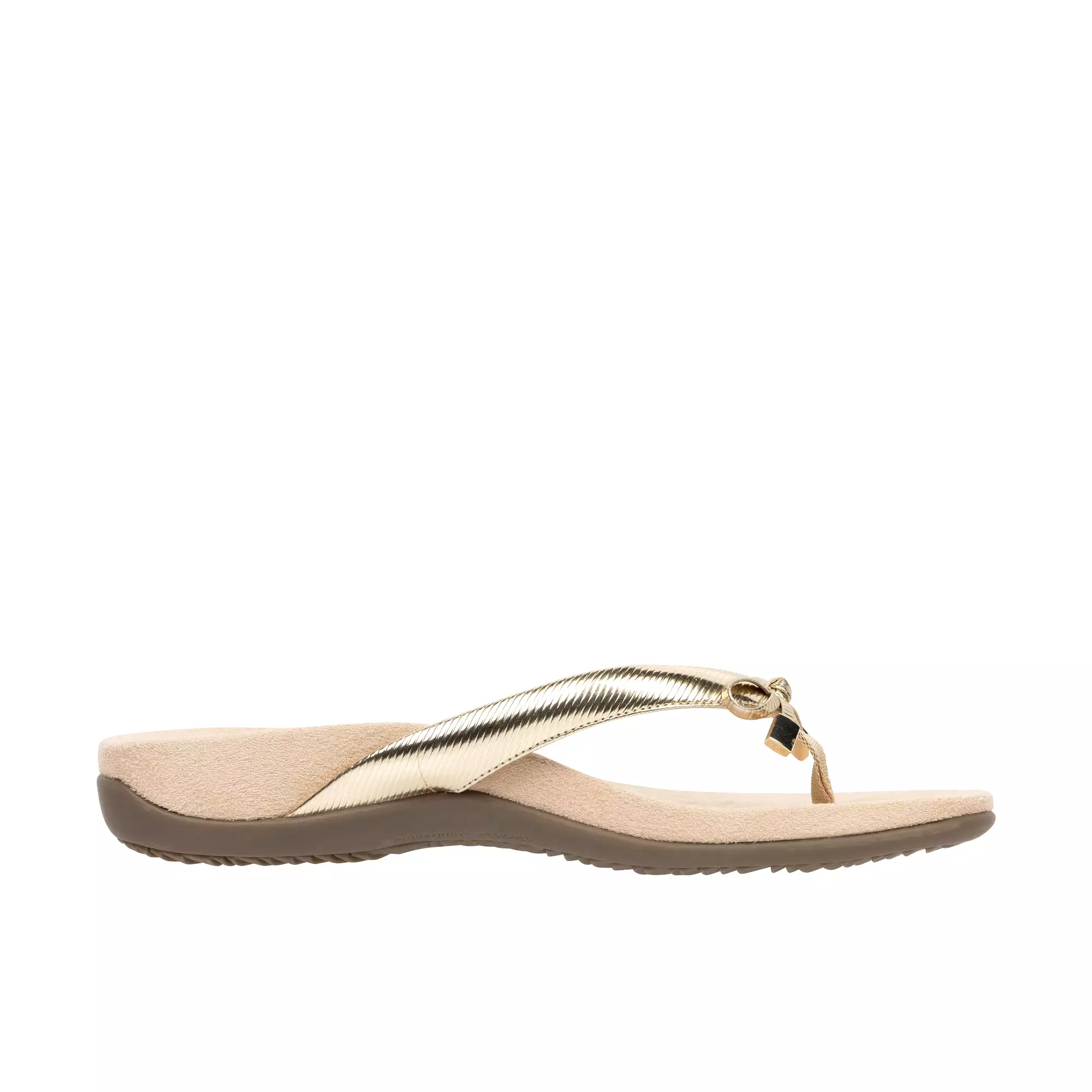 Vionic Womens Bella Toe Post Sandal Gold