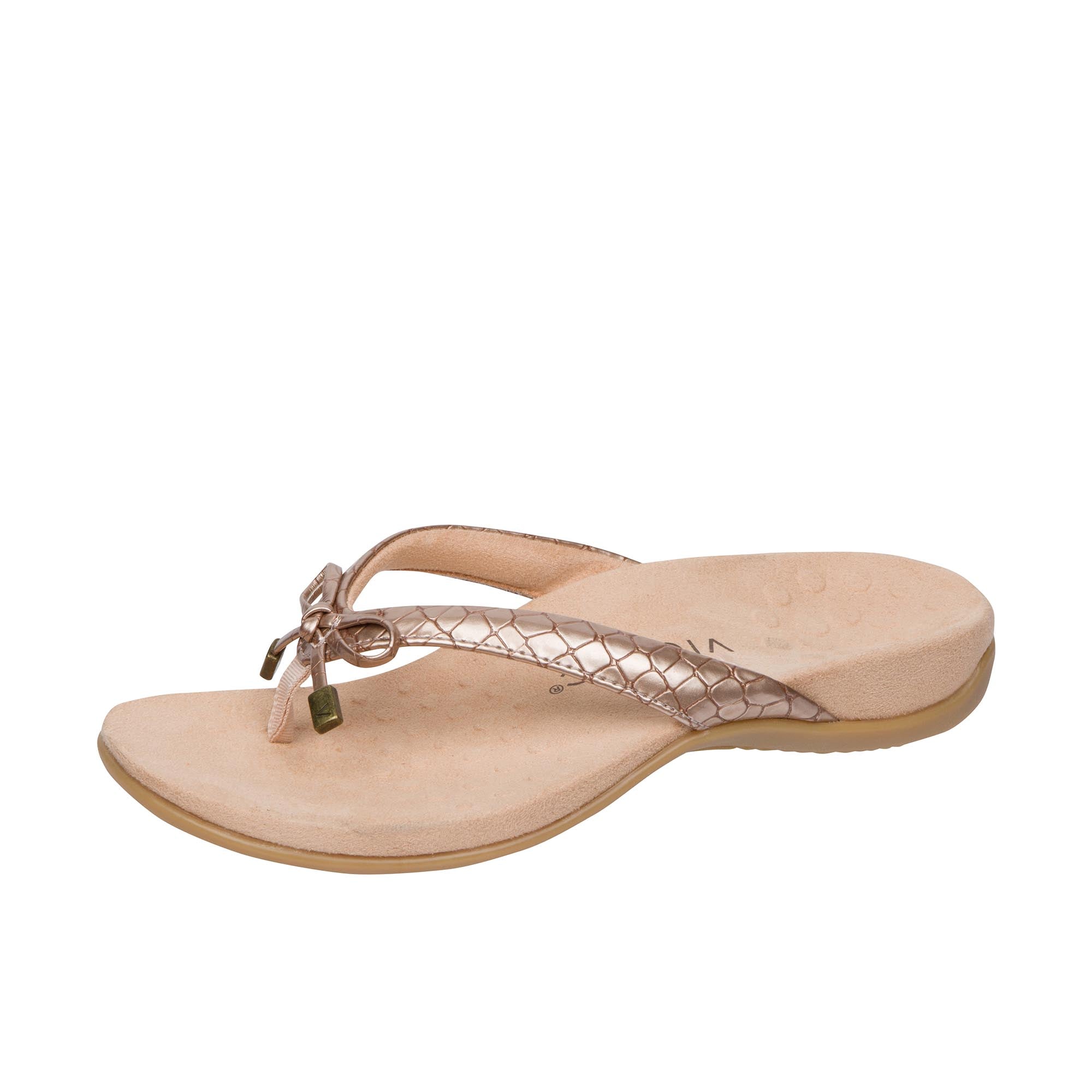 Vionic Womens Bella Toe Post Sandal Rose Gold