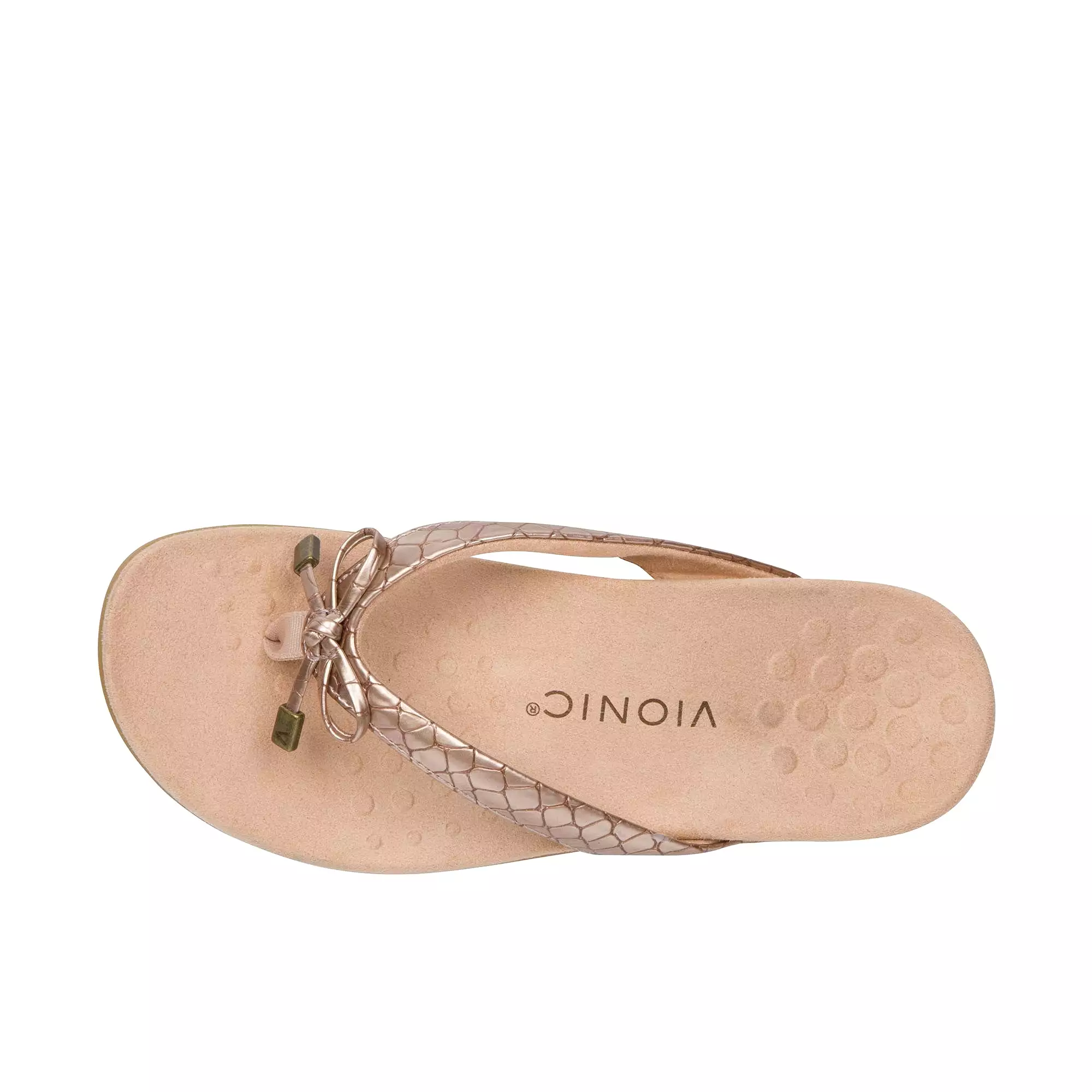 Vionic Womens Bella Toe Post Sandal Rose Gold