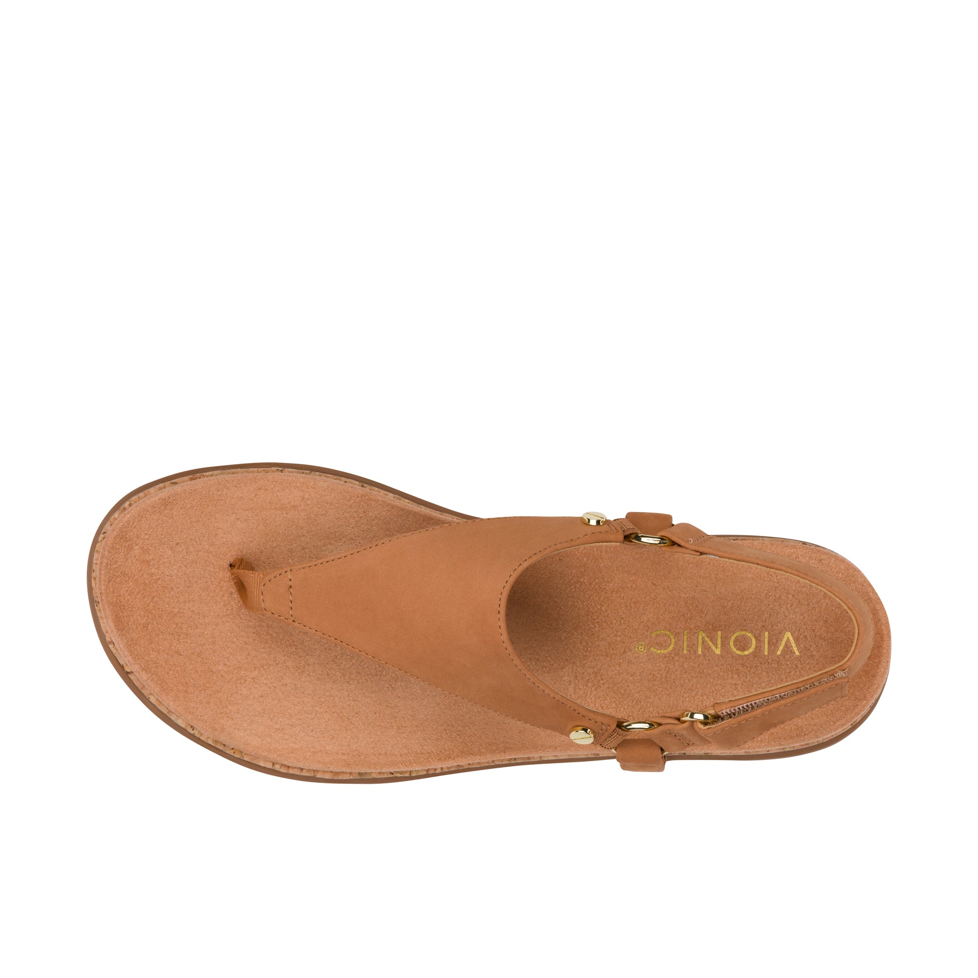 Vionic Womens Kirra II Toe Post Sling Back Sandal Camel