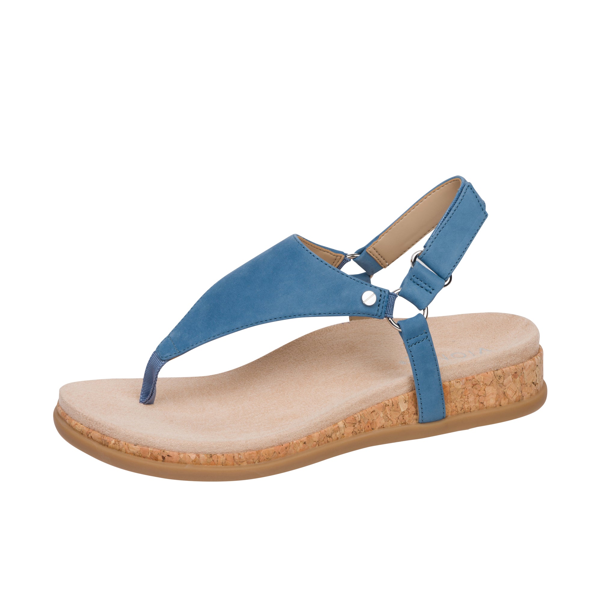 Vionic Womens Kirra II Toe Post Sling Back Sandal Captains Blue