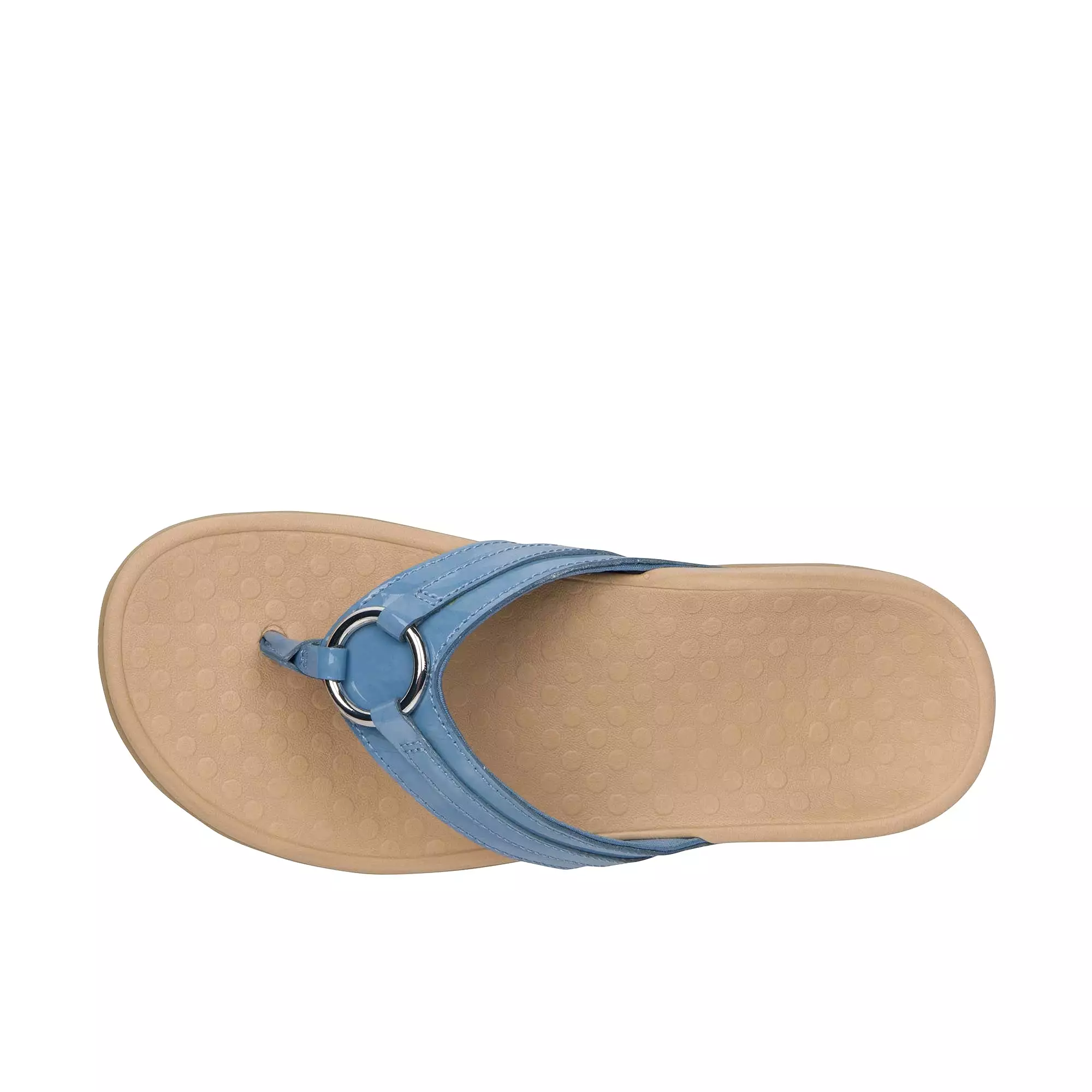 Vionic Womens Tide Aloe Toe Post Sandal Blue Shadow