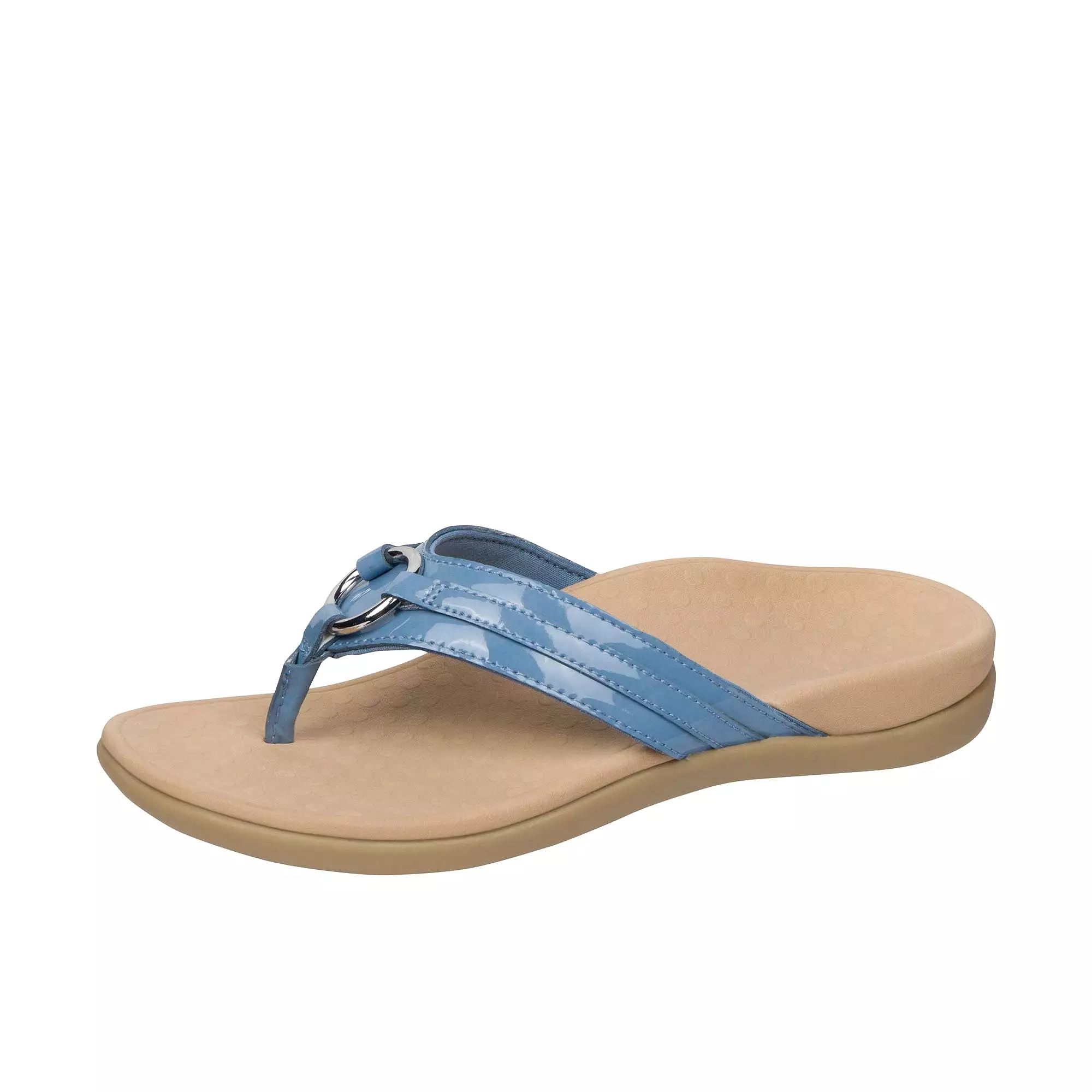 Vionic Womens Tide Aloe Toe Post Sandal Blue Shadow