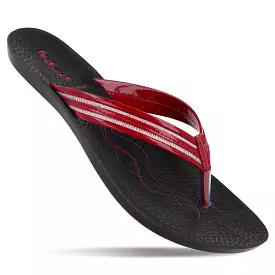 Walkaroo Womens Shimmer Thong Sandals  - WL7088 Maroon