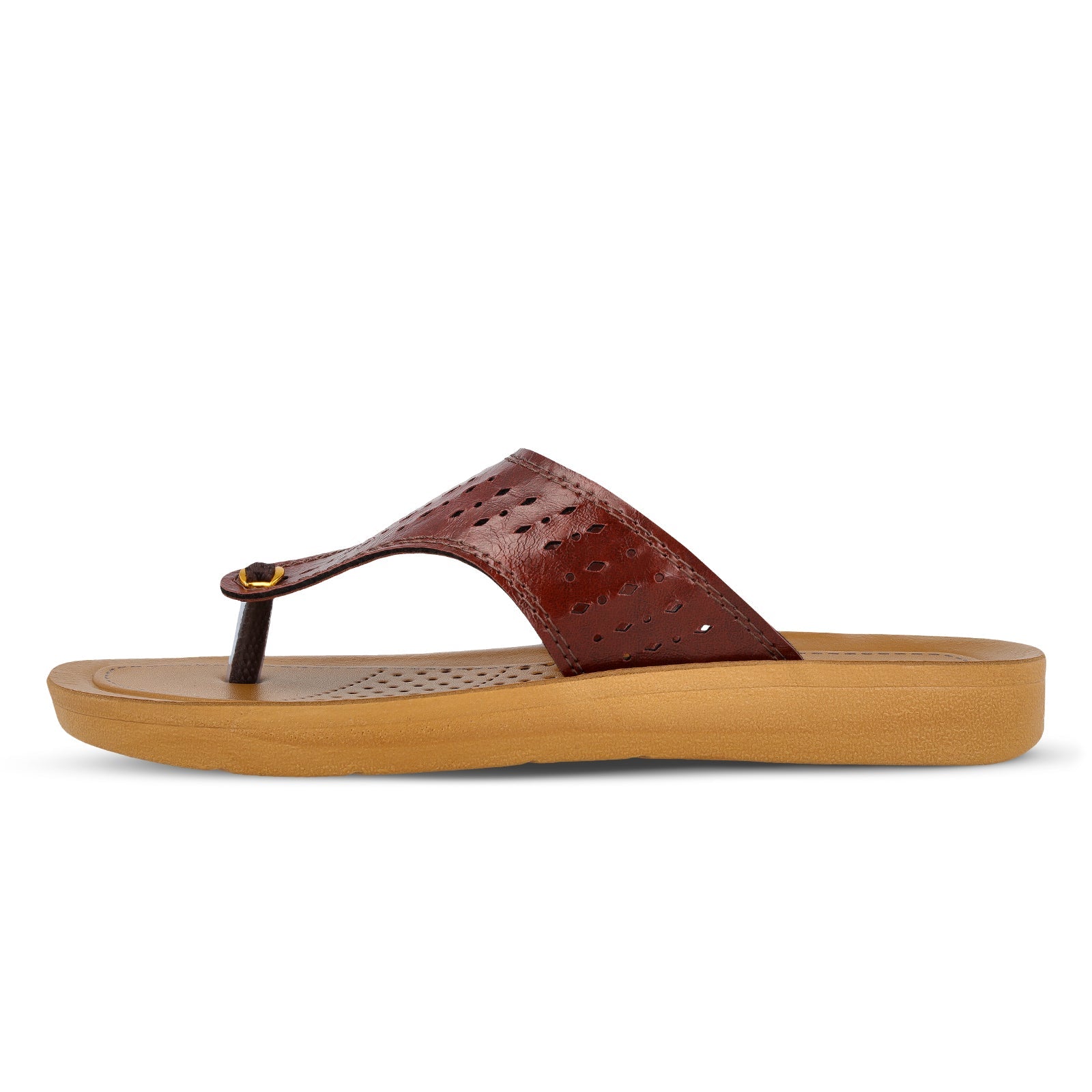 Walkaroo Womens Solid Thong Sandals  - 13733 Brown