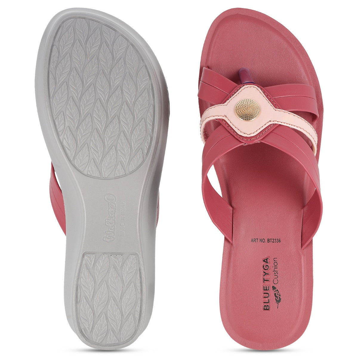 Walkaroo Womens Solid Thong Sandals  - BT2336 Peach