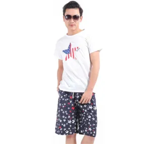 Women Men Lovers Couple Dots Short Pants Beach Board Shorts BlackSM6