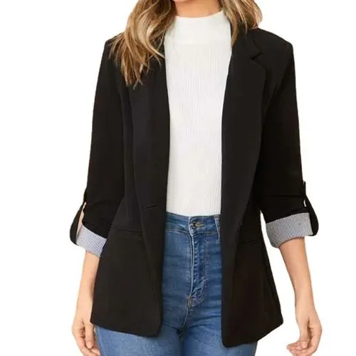 Women's Fashion Solid Color Patchwork Single Breasted Blazer Blazer