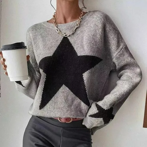 Women's Sweater Long Sleeve Sweaters & Cardigans Casual Star