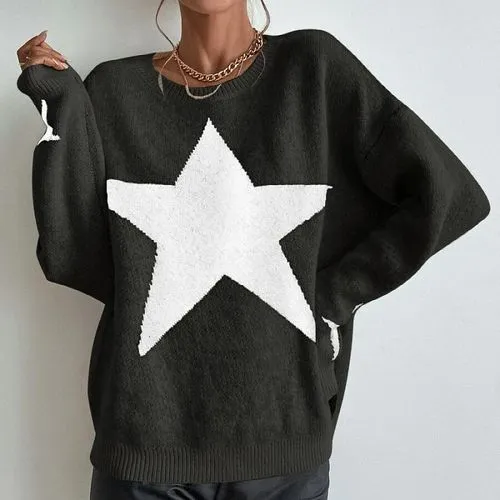 Women's Sweater Long Sleeve Sweaters & Cardigans Casual Star