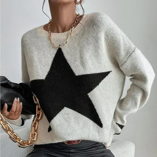 Women's Sweater Long Sleeve Sweaters & Cardigans Casual Star