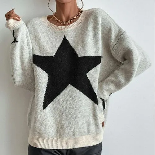 Women's Sweater Long Sleeve Sweaters & Cardigans Casual Star