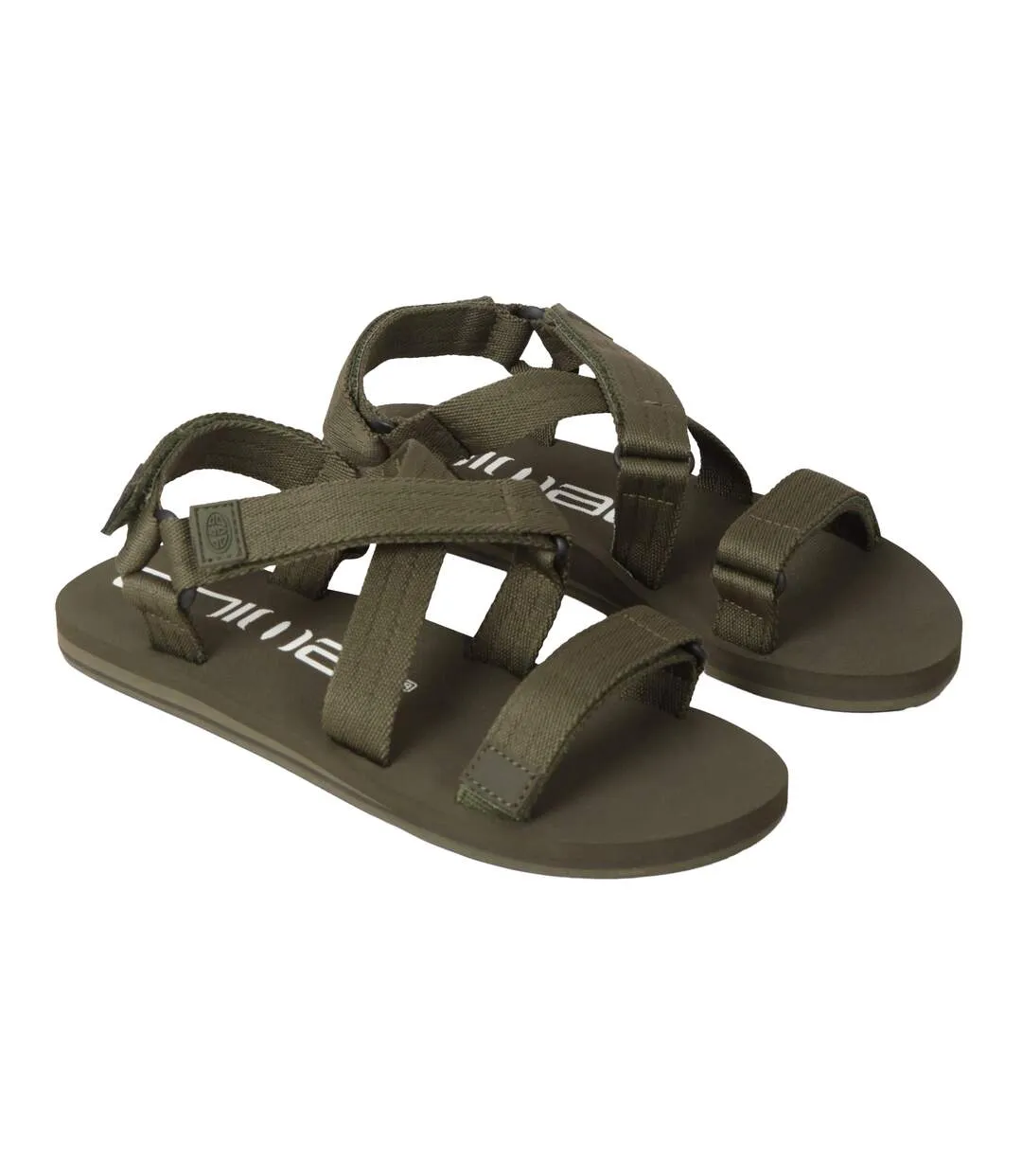 Womens/ladies drift recycled sandals khaki green Animal