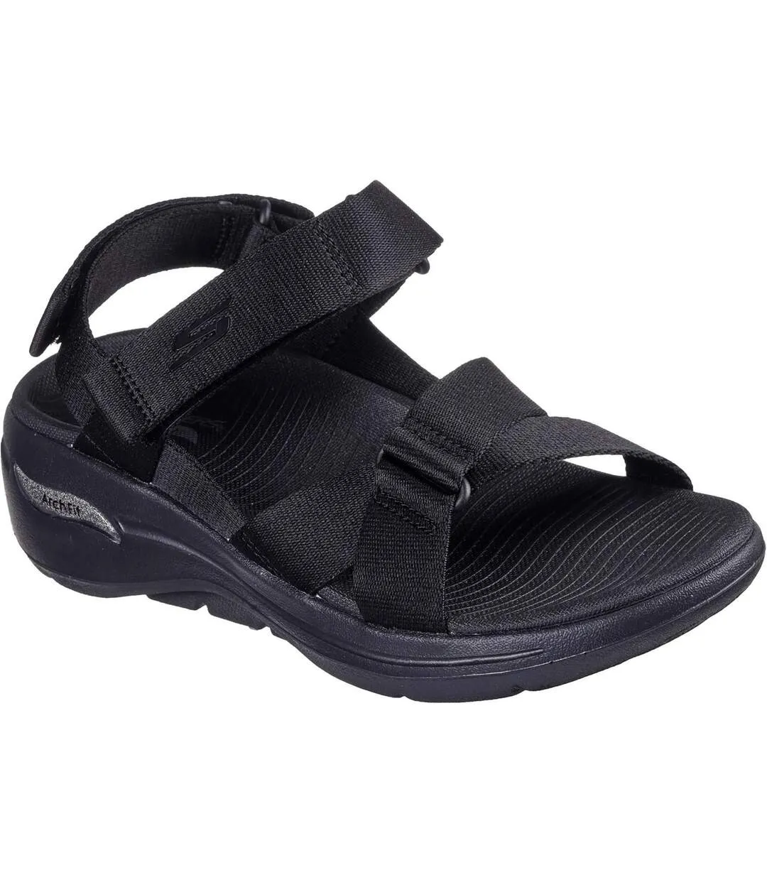 Womens/ladies go walk attract arch fit sandals black Skechers