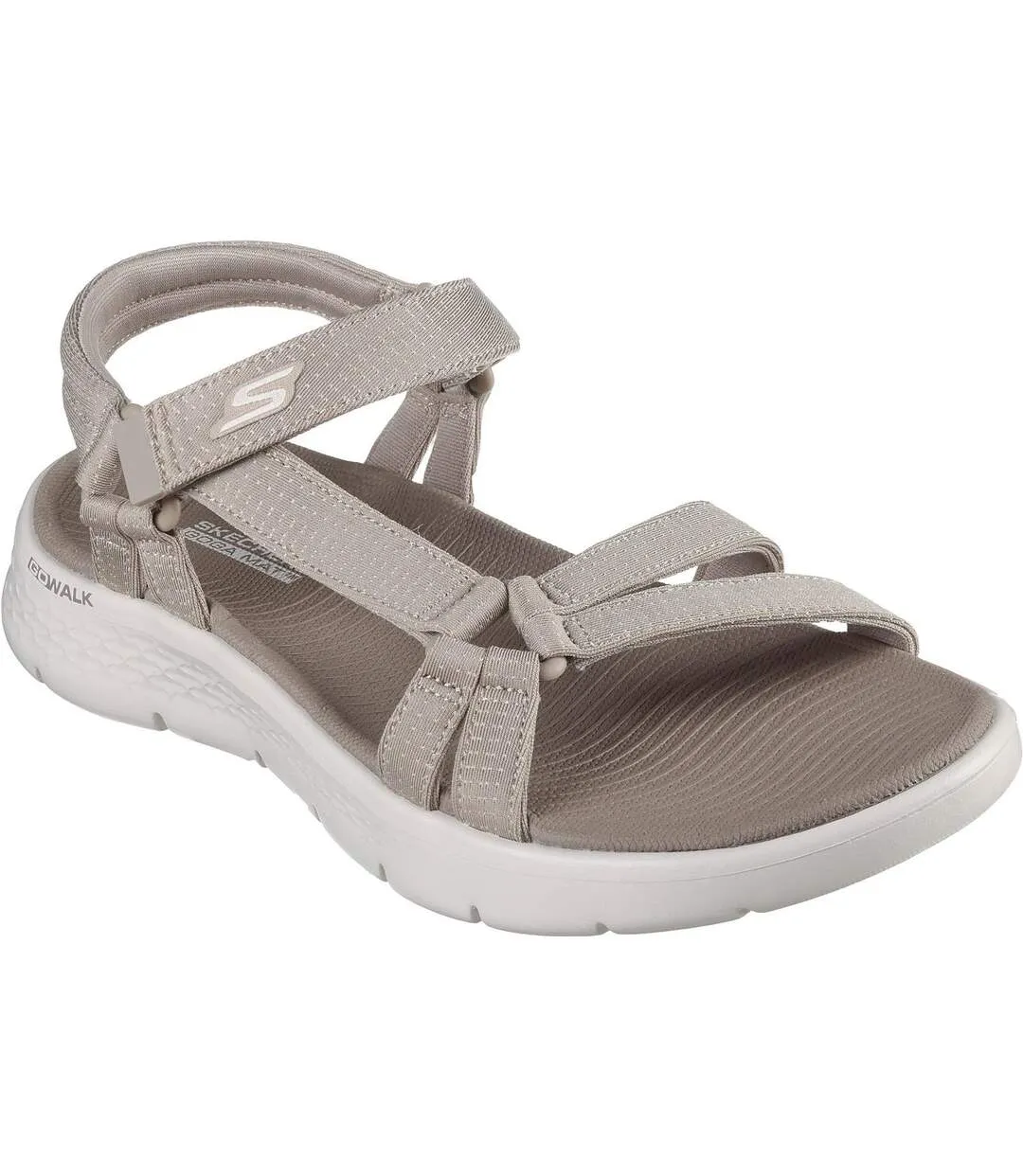 Womens/ladies go walk flex sublime sandals taupe Skechers