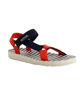 Womens/ladies lady vendeavour striped sandals navy/crayon/white Regatta