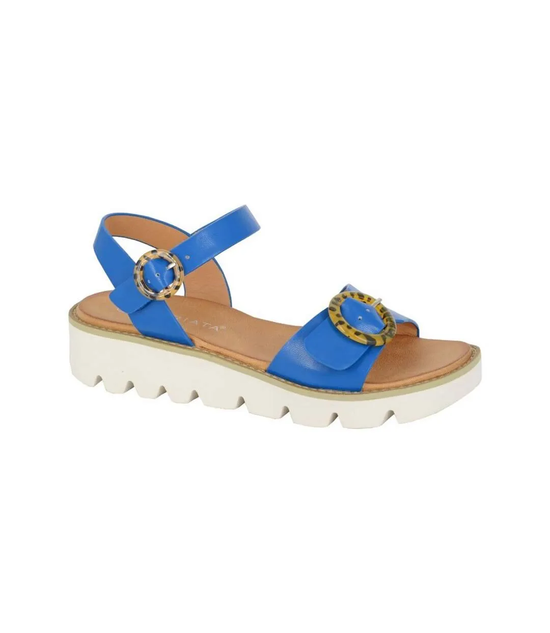 Womens/ladies mimi wedge sandals blue Cipriata