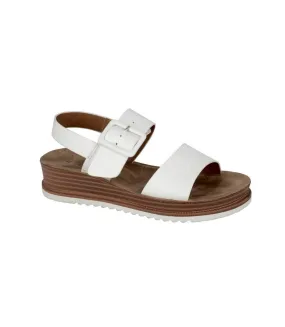 Womens/ladies orfa wedge sandals white Cipriata