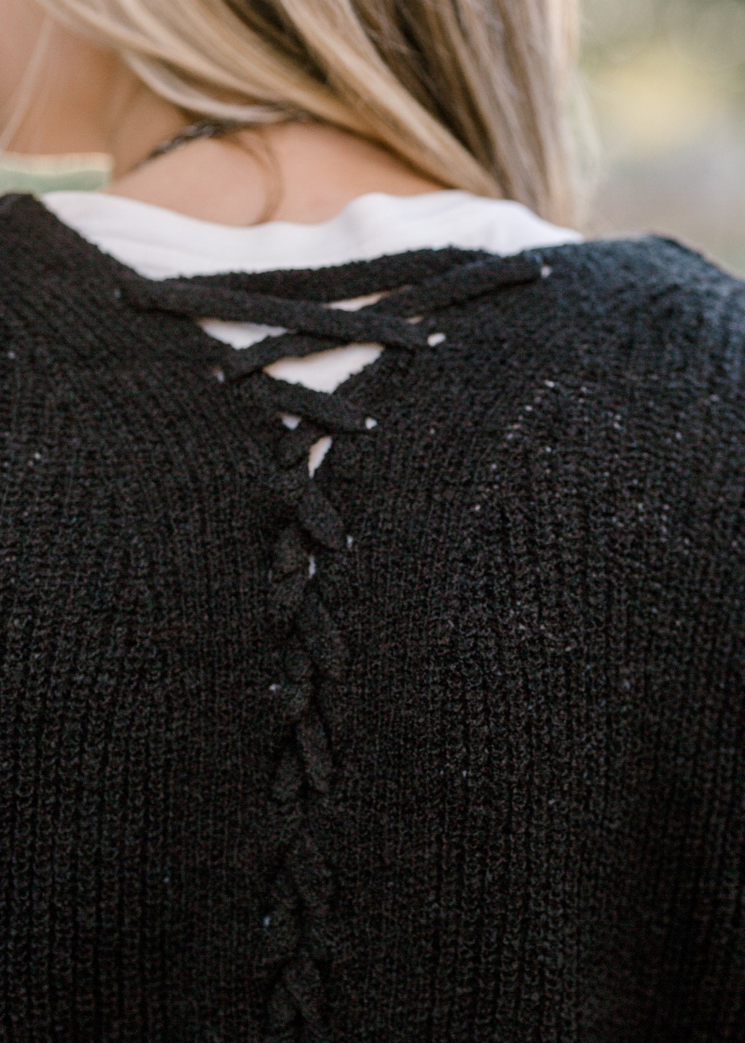 X Black Back Detail Cardigan