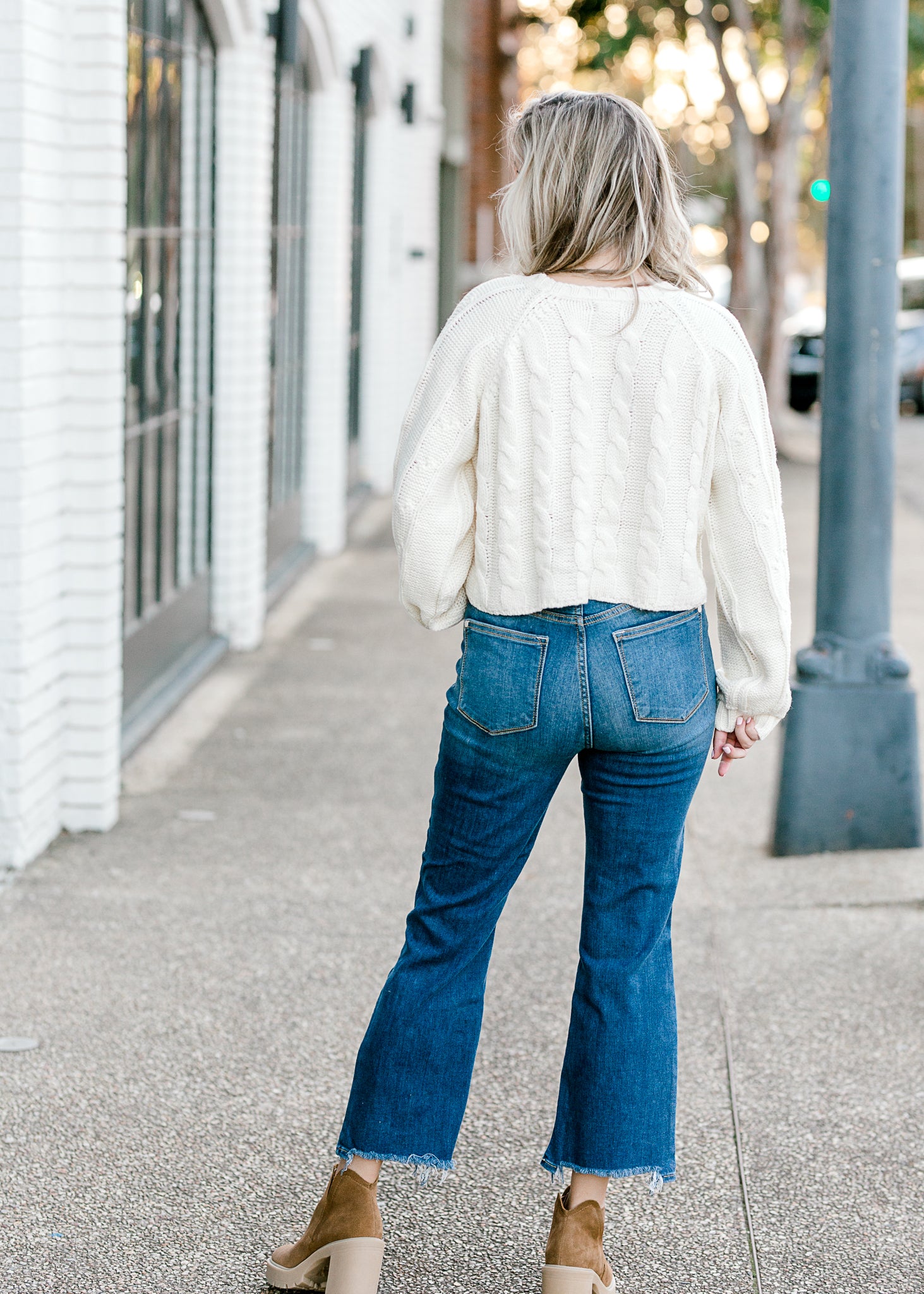 X Cream Cable Knit Layering Sweater